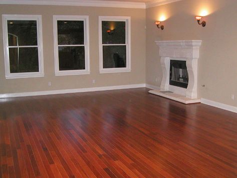 cherry flooring (for the basement)                                                                                                                                                                                 More Small Basement Remodeling, Cherry Wood Floors, Real Hardwood Floors, Basement Remodel Diy, Installing Hardwood Floors, Wood Floors Wide Plank, Small Basements, Red Wall, Living Room Remodel