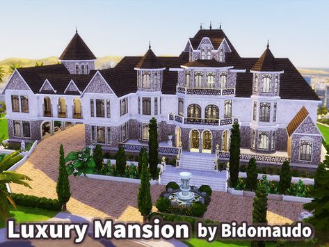 Bidomaudo's Luxury Mansion (for Celebrity) Mansion Exterior Luxury Bloxburg, Mansion Ideas Exterior, Sims4 Mansion, Mansions Bloxburg, Bloxburg Mansion Exterior, Bloxburg Manor, Mansion Floor Plan Luxury Houses, Mansion Sims 4, Mansion Layout