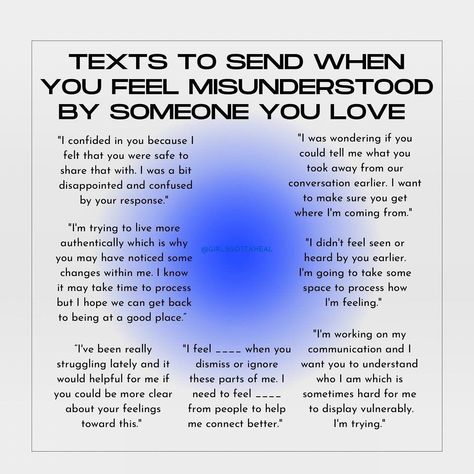 How To Make Him Feel Better Over Text, How To Feel Secure About Yourself, Feeling Misunderstood Quotes, Relationship Prompts, Relationship Notes, Healthy Partnership, 2024 Wellness, Feeling Misunderstood, Hard Conversations