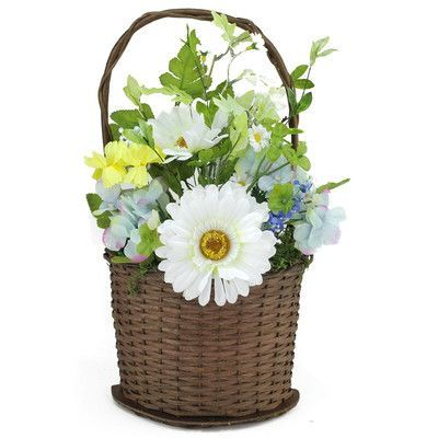 White Gerbera, Small Yellow Flowers, Rose Floral Arrangements, Spring Arrangements, Silk Arrangements, Spring Floral Arrangements, Gerbera Daisies, Faux Hydrangea, Artificial Floral Arrangements