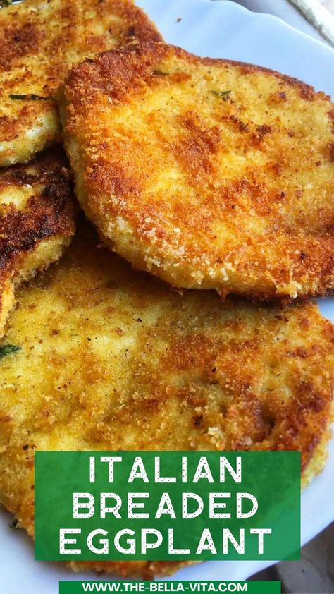 Italian Breaded Eggplant Italian Eggplant Recipes Appetizers, Panko Crusted Eggplant, Eggplant Breaded Baked, Breaded Eggplant Recipes Fried, Italian Eggplant Parmesan Baked, Eggplant Parmigiana Italian, Baked Breaded Eggplant Recipes, Crumbed Eggplant Recipes, Eggplant Bread Crumbs