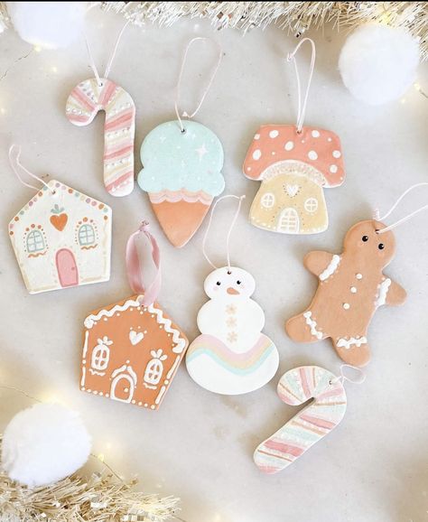 Diy Clay Ornaments, Oven Baked Clay, Baby Christmas Crafts, Baked Clay, Christmas Clay, Xmas Diy, Clay Ornaments, Diy Clay Crafts, Noel Christmas