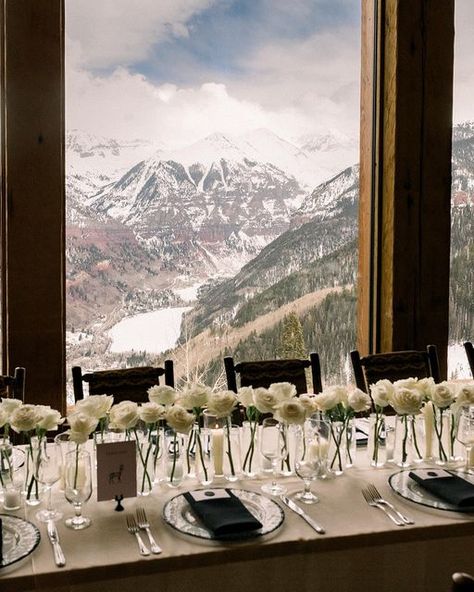 K2 Event Co. on Instagram: "Such a lovely space created for S + I 🤍 Their modern vision paired with a rustic venue was truly beautiful.   #venue @tellurideweddings @tellurideski  #photography + #videography @jasonanddaris  #hmua @haleyskyemakeup @yougotmoxie  #floraldesign @bridalveilfloral  #weddingband @desertchildmusic  #papergoods @studioashmohr  #cake @figandbloomcakes  #rentals @bbjlatavola @theamendcollective @alpineeventscolorado  #dogsitter @puppysplusone  #candles @yummicandles   #k2eventco #wedding #winterwedding #telluride #telluridewedding #outdoorwedding #weddingplanner #tellurideweddingplanner #luxurywedding #coloradowedding #eventplanner #destinationwedding #winterbride #weddingdress #weddinginspiration #weddingplanning #winterweddinginspiration #design #allreds" Mountain Reception, Telluride Wedding, Chalet Interior, Winter Bride, Winter Wedding Inspiration, Colorado Wedding, Mountain Wedding, Luxury Wedding, Winter Wedding