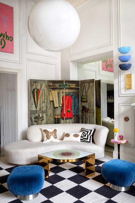 Estilo Kitsch, Greenwich Village, Jonathan Adler, Eclectic Interior, A Living Room, Modern Retro, Architectural Digest, Interior Inspo, Elle Decor