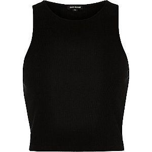 Tank Tops Black, Crop Tops Shirts, Black Cropped Sweater, Black Sleeveless Shirt, Bralet Tops, Black 90s, Ribbed Shirt, Black Sleeveless Top, Bralette Crop Top