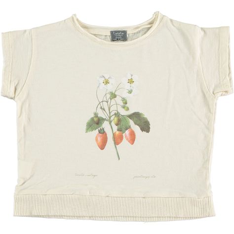 Strawberry Plant Drawing, Brandy Melville Graphic Tees, Tocoto Vintage, Strawberry Plant, Cotton Linen Trousers, Drawing T Shirt, Denim Baby, Vintage Denim Shorts, Vintage Strawberry