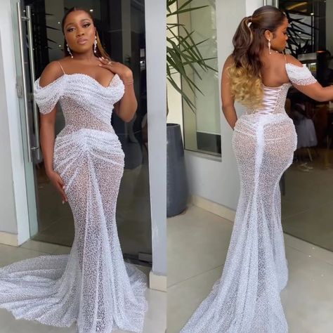 Prom Dresses White, Nigerian Dress Styles, Aso Ebi Lace Styles, Nigerian Dress, Dinner Dresses, Reception Dresses, Burgundy Prom, Beautiful Bridal Dresses, Sewing Wedding Dress