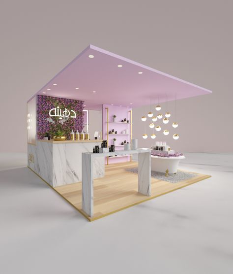 Booth Design for Edhenah by 2xr Design 2xr Design, Event Booth Design, Salon Suites Decor, Built In Refrigerator, Salon Suites, Beauty Room Decor, Counter Design, Exhibition Stand Design, Exhibition Booth Design