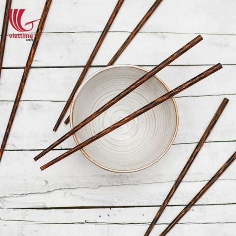 Natural Coconut Chopsticks For Safe Food Types Of Cooking Oil, Palm Wood, Coconut Palm Tree, Coconut Wood, Coconut Bowl, Thai Dishes, Coconut Palm, Craft Set, Chopsticks Set