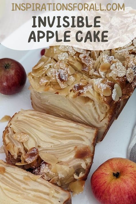 Invisible Apple Cake In A Loaf Pan, Invisible Apple Cake Recipe, Invisible Apple Cake, Apple Loaf, Autumn Desserts, French Apple Cake, Apple Bundt Cake, Apple Bread, Apple Cake Recipes