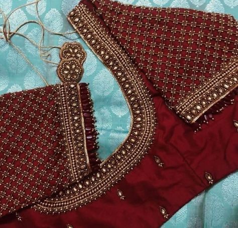 Simple Wedding Blouse Designs, Red Blouse Design, Wedding Blouses, Magam Work, Aari Design, Bridal Blouses, Latest Bridal Blouse Designs, Cutwork Blouse, Latest Blouse Designs Pattern