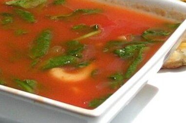 Tomato Florentine Soup I Recipe | Allrecipes Tomato Florentine Soup Recipe, Tomato Florentine Soup, Florentine Soup, Broth Soup, Soup In A Jar, Rich Food, Nutrition Guidelines, Tomato Broth, Pasta Soup