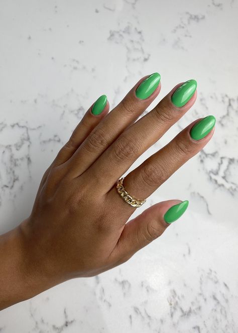 Dark green nail polish