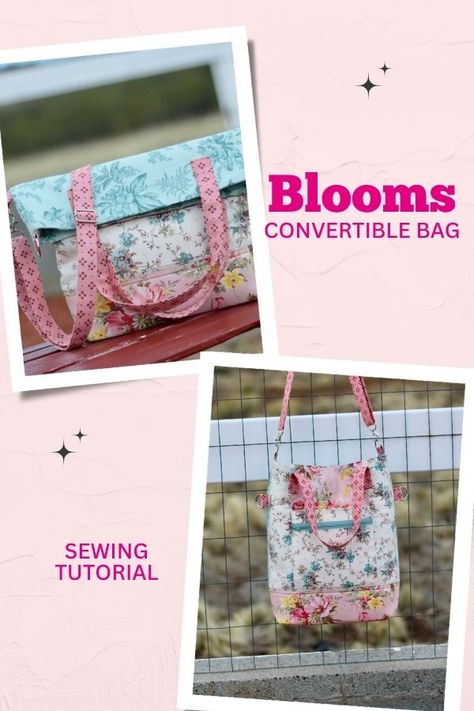 BLOOMS CONVERTIBLE BAG - SEWING TUTORIAL - Sew Modern Bags Backpack Pattern Sewing, Handbag Sewing Patterns, Crossbody Bag Pattern, Back To School Bags, Modern Bag, Bag Sewing, Patterned Backpack, Sewing Patterns For Kids, Handbag Patterns