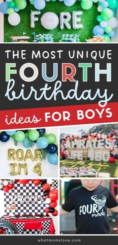 Unique 4th Birthday Party Ideas for Boys | Creative themes to celebrate turning four + inspiration for decorations, food, favors and more. Fourth Birthday Ideas, 4th Birthday Party Ideas, 4th Birthday Party For Boys, 4th Birthday Boys, Toddler Boy Birthday, Outfits For Boys, 4th Birthday Party, Boy Birthday Party Themes, Party Themes For Boys