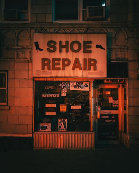 Shoe Repair Shop, White Car, Posters Framed, City Car, Shoe Repair, Repair Shop, Image House, Shutter Speed, Night Life