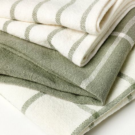 Fabric Topped Kitchen Towels, Green Kitchen Supplies, Dishware Aesthetic, Sage Green Kitchen Decor, Green Kitchen Towels, Green Kitchen Accessories, Green Hand Towels, Green Kitchen Decor, Sage Green Kitchen