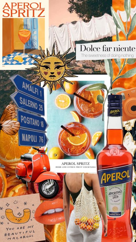 Aperol Spritz #italy #italiansummer Italy Coast, Italian Dinner Party, Aesthetic Apartment, Summer Brunch, Doodle Art Drawing, Iphone Wallpaper Pattern, Italian Dinner, Fruit Cocktails, Tuscany Wedding