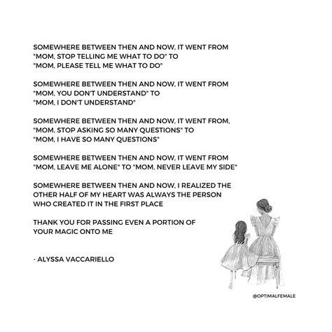 Somewhere between then and now, it went from "Mom, stop telling me what to do" to "Mom, please tell me what to do... #optimalfemale #mother #mom #poems #poetry #poem #quote #advice Somewhere Between Then And Now, Mother Daughter Poems For Mom, Poems To Mom, Poems About Moms, Letter To My Mom From Daughter, Poems For Mom From Daughter, Poetry For Mom, Mom Poems From Daughter, Poem To Mom