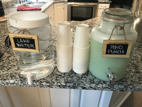 Woodlands Party Decorations Diy, Pond Punch Recipe, Little Camper Baby Shower Ideas, Bayou Baby Shower Ideas, Woodland Punch, Pond Punch, Woodland Baby Shower Theme Food, Woodland Theme Food Ideas, Woodland Birthday Party Decorations