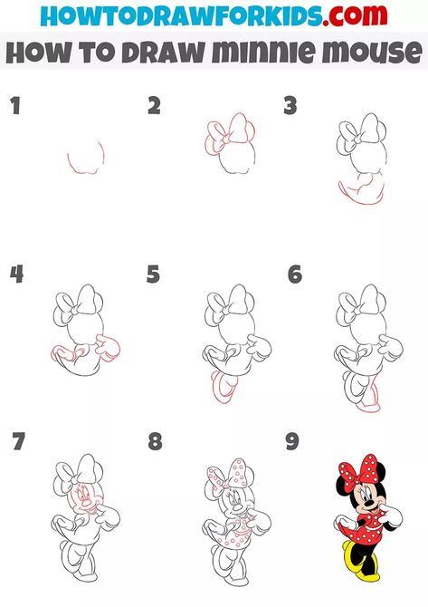 How To Draw Mickey And Minnie, Step By Step Minnie Mouse Drawing, How To Draw Minnie Mouse Easy, Minnie Mouse Drawing Easy Step By Step, Minnie Mouse Chalk Art, How To Draw Mickey Mouse Easy, Mickey Mouse Drawing Easy Step By Step, How To Draw Minnie Mouse Step By Step, How To Draw Minnie Mouse