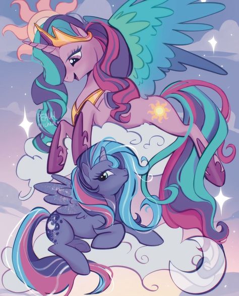 My Little Pony Poster, Celestia And Luna, My Lil Pony, Mlp Fan Art, My Little Pony Characters, My Little Pony Drawing, Mlp Pony, My Little Pony Pictures, Pony Drawing