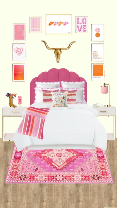 Preppy Cowgirl Room, Cowgirl Room Ideas, Cowgirl Bedroom Decor, Cowgirl Preppy, Preppy Cowgirl, Cowgirl Bedroom, Pink Dorm Rooms, Preppy Dorm Room, Cowgirl Room