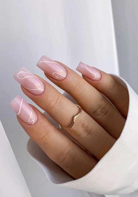 Manikur Kuku, Vlasové Trendy, Casual Nails, Fake Nails With Glue, Short Acrylic, Nagel Inspo, Pink Nail, Neutral Nails, Stick On Nails