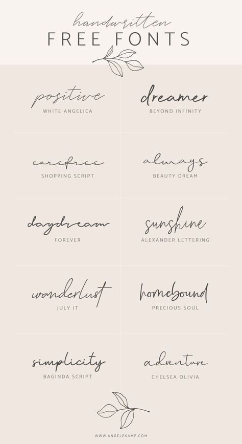 Handwritten Free Fonts, Different Types Of Handwriting, Types Of Handwriting, Font Tato, Wörter Tattoos, Alfabet Font, Tato Minimal, Tattoo Fonts Cursive, Free Handwritten Fonts