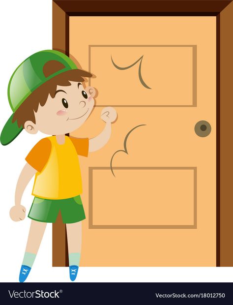 Knock The Door Cartoon, Knocking On Door, Knock Door, Door Clipart, Door Illustration, Clip Art Freebies, Childrens Poems, English Teaching Resources, Short Stories For Kids