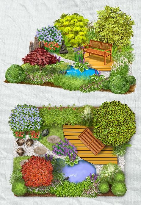 Sustainable Gardening: Beautiful Ideas for Eco-Friendly Home Gardens Hard Landscaping Ideas, Kolam Air, Landscape Design Drawings, Asian Garden, Garden Planner, Desain Lanskap, Garden Shrubs, Garden Design Plans, Landscape Design Plans