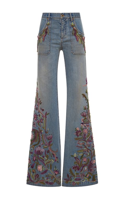 Celana Jins, Cavalli Jeans, Haine Diy, Ropa Diy, Embellished Jeans, Jeans Diy, Hippie Outfits, High Waisted Jeans, Jeans Light