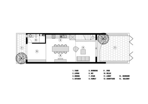 Gallery of 5x12 House / Toob Studio - 31 Tiny Duplex House Design, 5x12 House Plan, Tiny House Layout Floor Plans, Slot House, Modern Kitchen Set, Studio Plan, Duplex Floor Plans, Home Gym Design Garage, Narrow House Plans