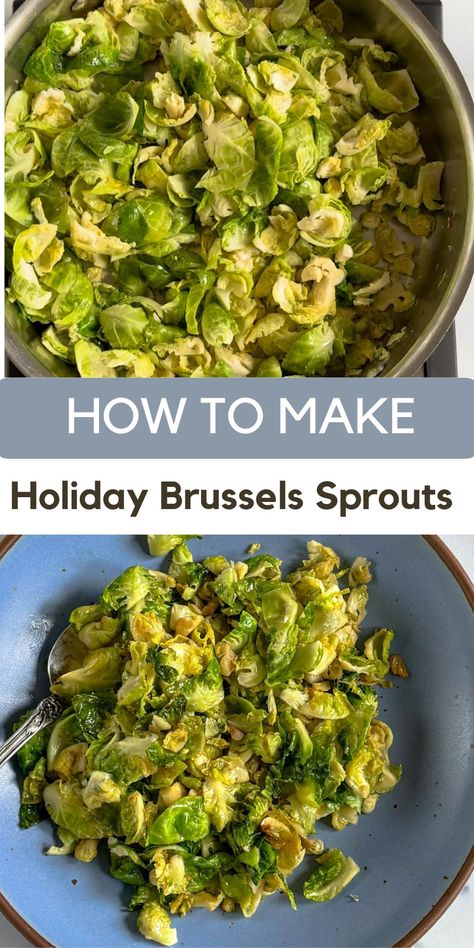 These sautéed Brussels sprouts are the ultimate holiday side dish, blending fresh ingredients with simple preparation for a flavorful addition to your feast. Perfectly cooked and seasoned, this Brussels sprouts recipe is a hit with kids and adults alike, making it an ideal choice for gatherings or weekday dinners. Ready to add a new tradition to your meals? Visit the blog to get the full recipe and enjoy this nutritious, delicious dish. Breakfast Brussel Sprouts, Flemings Brussel Sprouts Recipe, Steamed Brussel Sprout Recipes, Christmas Brussel Sprout Recipes, Brussel Sprout Recipes Sauteed, Brussell Sprouts Recipes, Skillet Brussel Sprouts, Brussel Sprout Leaves, The Best Brussel Sprouts