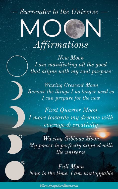 Moon Phase Affirmations, Moon Knowledge, Moon Affirmations, Universe Magic, Moon Facts, Moon Meaning, Moon Magick, Moon Spells, Moon Rituals