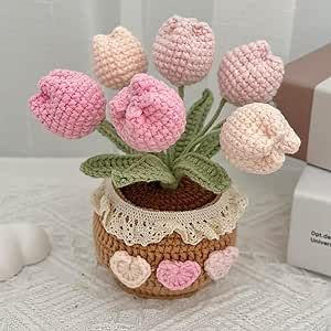 Crochet Tulip Bouquet, Desk Pink, Crochet Tulip, Friends Women, Crochet Garden, Event Centerpiece, Crochet Bouquet, Crochet Plant, Tulip Bouquet