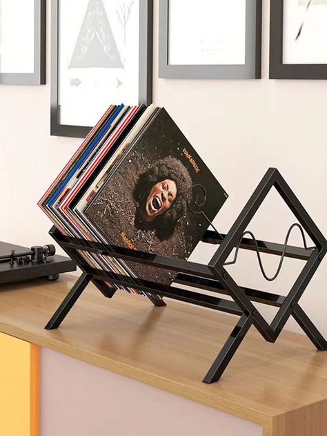 1pc Metal Record Holder, Desktop Record Storage Stand, Simple Quick Assembly, Vinyl Record Display Stand, Organizer Holder Albums, Books, Magazines, Papers, Etc., Home School Office Supplies Art & Craft SuppliesI discovered amazing products on SHEIN.com, come check them out! Record Album Storage, Book Display Shelf, Metal Vinyl, Record Rack, Vinyl Record Holder, Vinyl Record Display, Album Storage, Lp Storage, Cd Storage