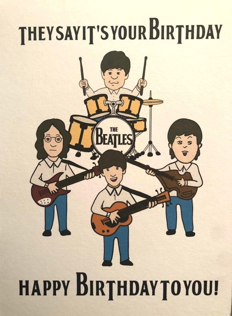 Happy Birthday Beatles, Happy Birthday George, Happy Birthday Cat, Funny Happy Birthday Wishes, Birthday Memes, Birthday Greetings Funny, Birthday Wishes Flowers, Happy Birthday Art, Happy Birthday Greetings Friends