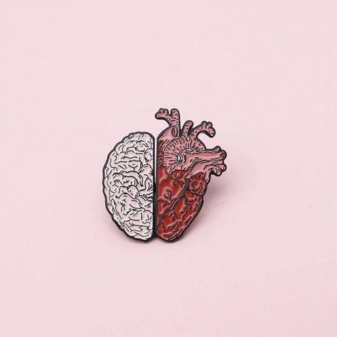 Heart And Brain, Heart Enamel Pin, Heart Brain, Nursing Pins, Medical Jewelry, Backpack Clothes, Bag Clothes, Human Heart, Enamel Pin Badge