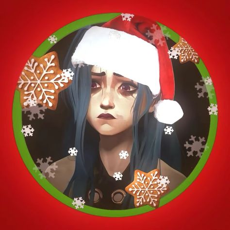 Vi Arcane Christmas, Arcane Christmas Icons, Arcane Pfp Vi, Jinx Christmas Pfp, Arcane Profile Picture, Arcane Jinx Pfp, Arcane Christmas Pfp, Arcane Christmas, Jinx Christmas