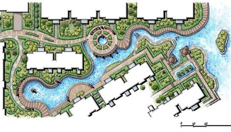 Picture Master Plan Architecture, Resort Master Plan, Public Space Design Architecture, Resort Design Plan, Landscape Architecture Graphics, Hotel Landscape, Landscape Architecture Plan, Landscape Design Drawings, مركز ثقافي