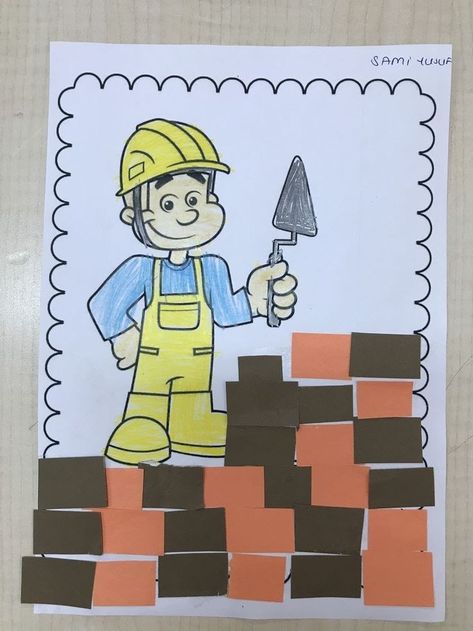 Community Helpers Art, Construction Activities Preschool, Community Helpers Preschool Crafts, Community Helpers Crafts, Community Helpers Activities, Creative Curriculum Preschool, Community Helpers Worksheets, Preschool Construction, Community Helpers Theme