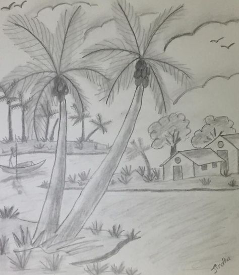 Scenary Sketch Pencil, Scenery Pencil Sketch, Trees Scenery, Tree Scenery, Pencil Drawing Images, Sketch Pencil, Art Academy, Drawing Images, Quick Sketch