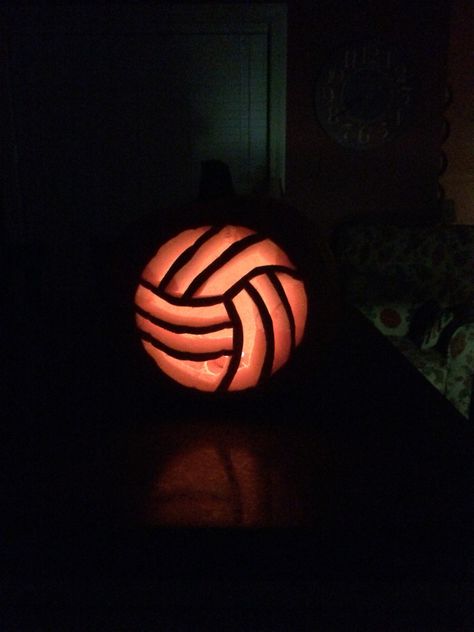 Pumpkin carved volleyball Pumpkin Carving Idea Cute Easy, Pumpkin Ideas For Halloween Carving Easy, Pumpkin Carving Ideas Food Theme, Pumpkin Carving Ideas For Two People, Small Pumpkin Carving Ideas Easy Cute Ideas, Simple Pumpkin Carving Idea, Cute Pumpkins Carvings Ideas, Cute Pumpkin Carve Ideas, Sport Pumpkin Carving Ideas