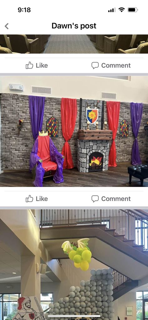 Middle Ages Decoration, Medieval Castle Decor, Royalty Classroom Theme, Royal Court Sunday School Decor, Medieval Table Decor, Medieval Bulletin Board Ideas, Castle Theme Decorations, Classroom Castle Theme, Castle Decorations For Classroom