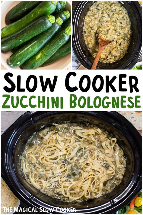 Slow Cooker Zucchini, Zucchini Bolognese, Zucchini Pasta Sauce, Magical Slow Cooker, The Magical Slow Cooker, Slow Cooker Pasta, Healthy Grilling Recipes, Slow Cooker Recipe, Pasta Dinner Recipes