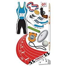 Jolees Boutique Dimensional Stickers-Track & Field Senior Scrapbook Ideas, School Sports Day, Sticker Machine, Track Field, Scrapbook Embellishments, Halloween Stickers, Arts And Crafts Supplies, Sports Theme, Amazon Art