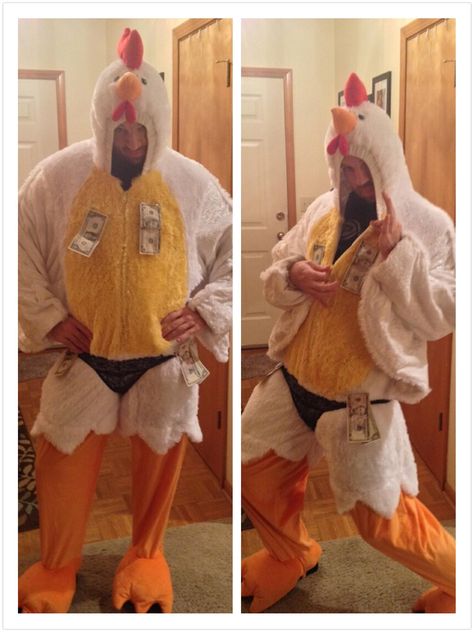 Punny Halloween Costumes: Chicken Strip Mens Halloween Costumes Diy, Pun Costumes, Punny Costumes, Chicken Strip, Punny Halloween Costumes, Clever Costumes, Halloween Puns, Clever Halloween Costumes, Chicken Strips