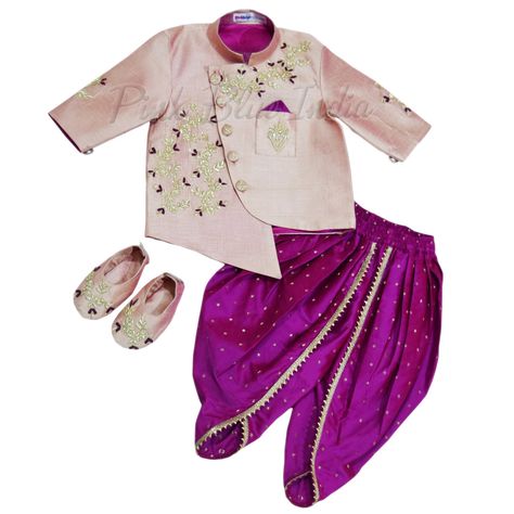 Sherwani Dhoti Baby Boy, Pink indo Western Sherwani For Boys, Designer Kids Ethnic Wear for Indian Wedding, Party Wear, Festive, Children Sherwani Design #Sherwani #weddingwear #Wedding Baby Boy Ethnic Wear, Traditional Dress For Boy, Sherwani For Boys, Kids Sherwani, Sherwani Design, Dhoti Sherwani, Traditional Dresses Indian, Baby Boy Fashion Clothes, Ethnic Wear For Boys