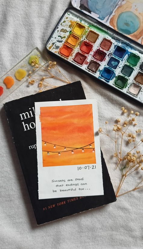 Aesthetic Art Drawing Watercolor, Aesthetic Poloraids Painting, Polaroid Doodle Drawings, Poloroid Paintings Easy Aesthetic, Watercolor Art Quotes, Easy Polaroid Paintings, Polaroid Watercolor Paintings, Song Painting Ideas, Aesthetic Polaroid Drawing